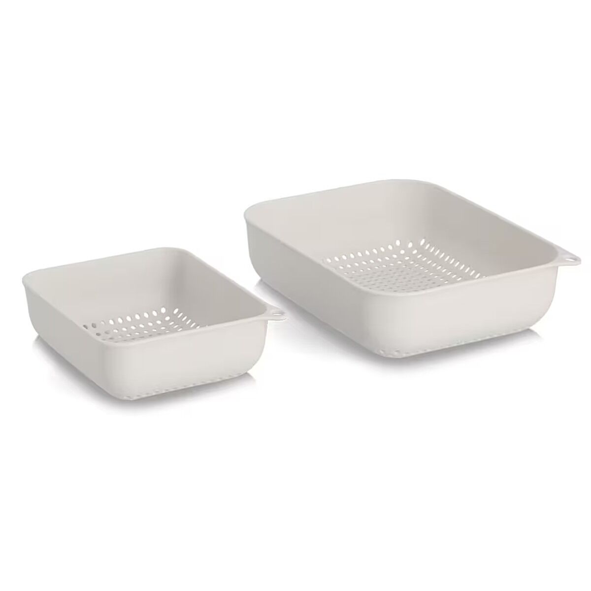 ZELLER 26493 Sieb-Set 2-tlg. aus Kunststoff, creme, ca. 23,8 x 18,7 x 6,7 cm