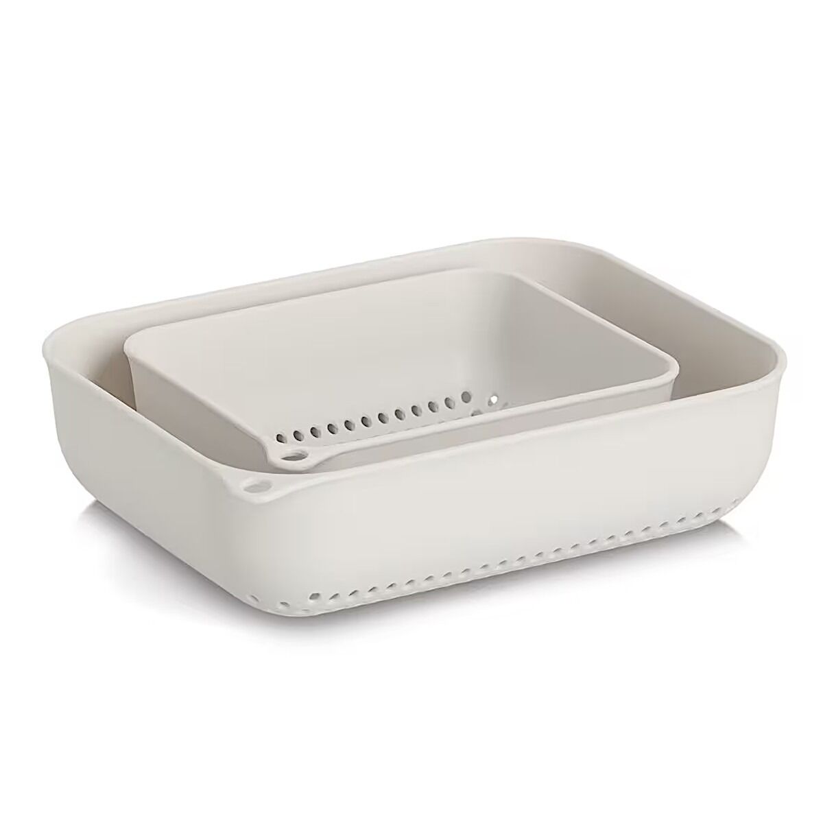 ZELLER 26493 Sieb-Set 2-tlg. aus Kunststoff, creme, ca. 23,8 x 18,7 x 6,7 cm