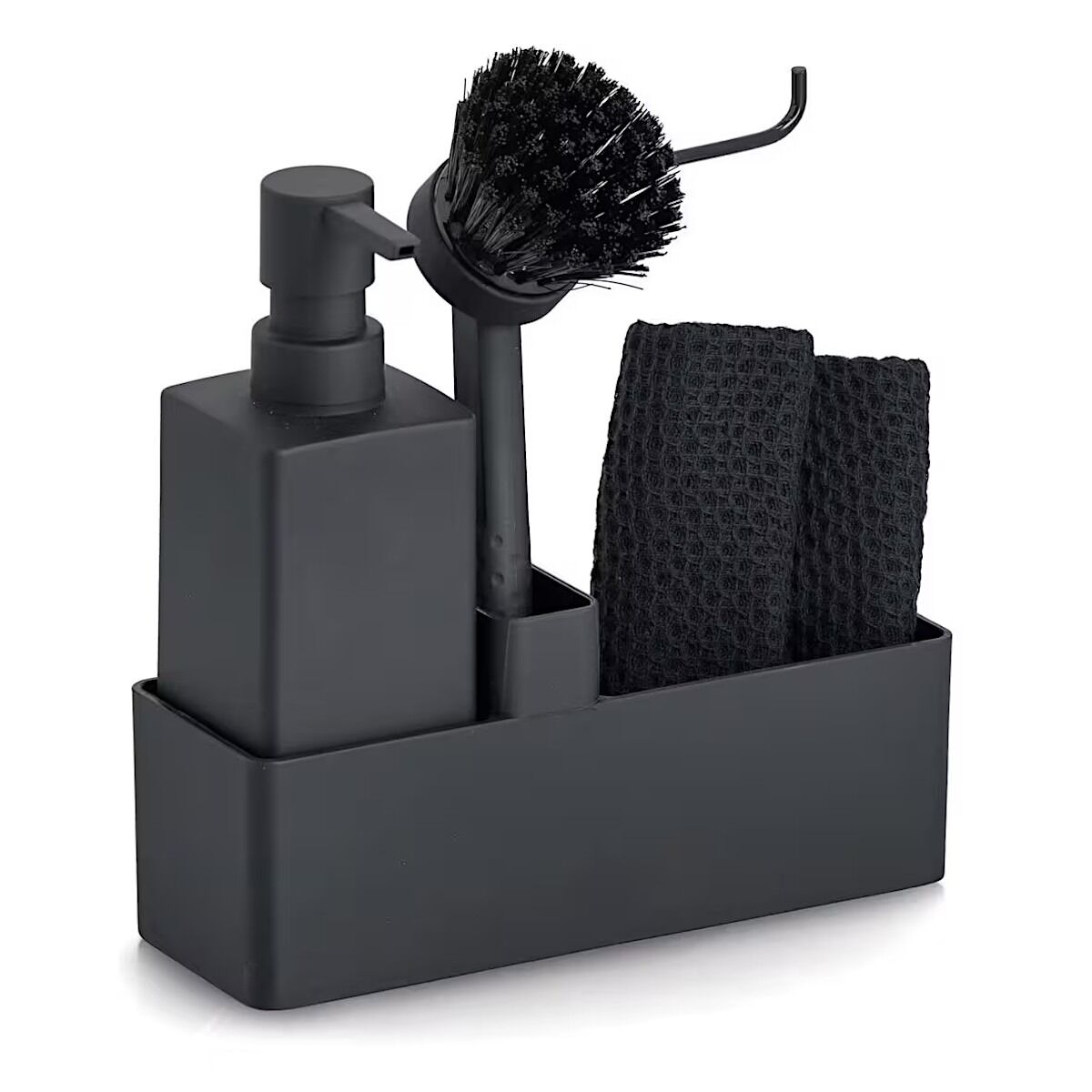 ZELLER 26495 Spülbecken-Organizer aus Kunststoff, schwarz, ca. 20,2 x 7 x 20 cm