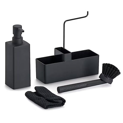 ZELLER 26495 Spülbecken-Organizer aus Kunststoff, schwarz, ca. 20,2 x 7 x 20 cm