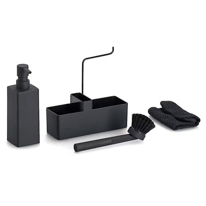 ZELLER 26495 Spülbecken-Organizer aus Kunststoff, schwarz, ca. 20,2 x 7 x 20 cm