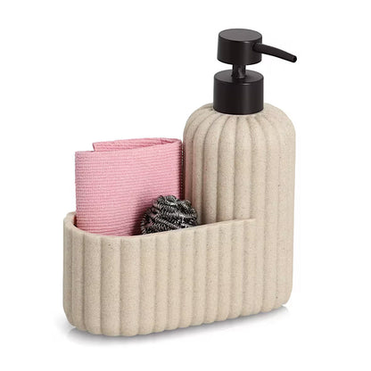 ZELLER 26496 Spülbecken-Organizer aus Polyresin, beige, ca. 17 × 8 × 19 cm