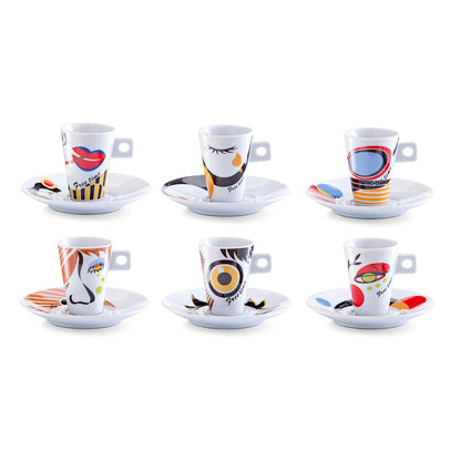ZELLER 26505 Espresso-Set FACES, 12-tlg., Porzellan