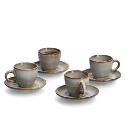ZELLER 26509 Espresso-Set TAUPE, 8-tlg., Keramik