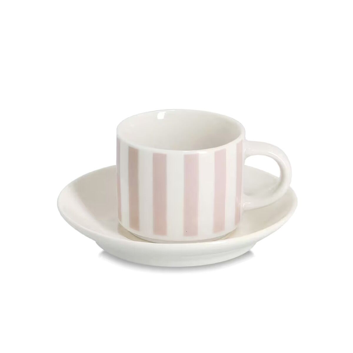 ZELLER 26533 Espresso-Set STRIPES, 8-tlg., Porzellan, beige