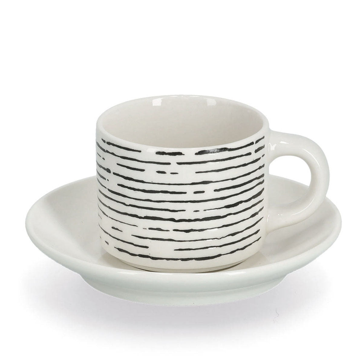 ZELLER 26537 Espresso-Set SCHWARZ/WEISS, 8-tlg., Porzellan