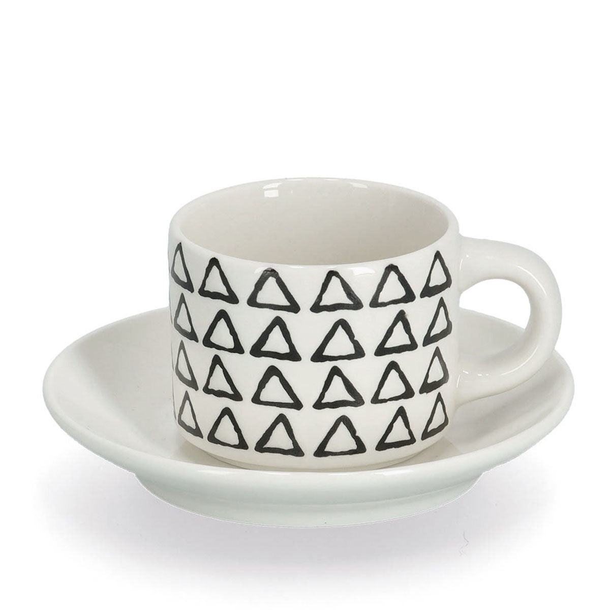 ZELLER 26537 Espresso-Set SCHWARZ/WEISS, 8-tlg., Porzellan