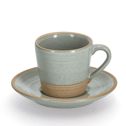 ZELLER 26538 Espresso-Set GRAU/BRAUN, 8-tlg., Steingut