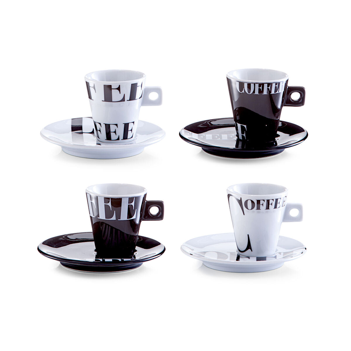 ZELLER 26540 Espresso-Set COFFEE STYLE, 8-tlg., Porzellan