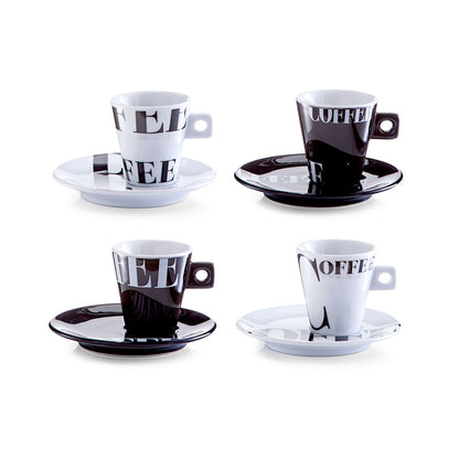 ZELLER 26540 Espresso-Set COFFEE STYLE, 8-tlg., Porzellan