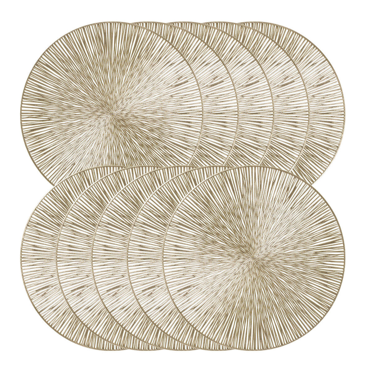 10er SET ZELLER 27124 Platzset, Kunststoff, GOLD, ca. Ø 38 cm