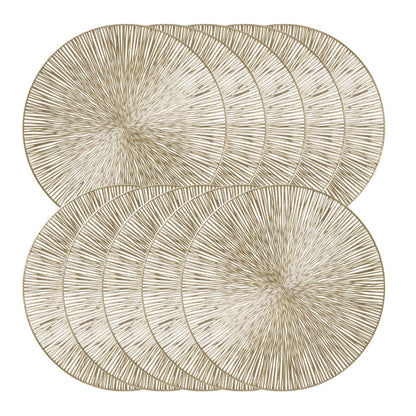 10er SET ZELLER 27124 Platzset, Kunststoff, GOLD, ca. Ø 38 cm