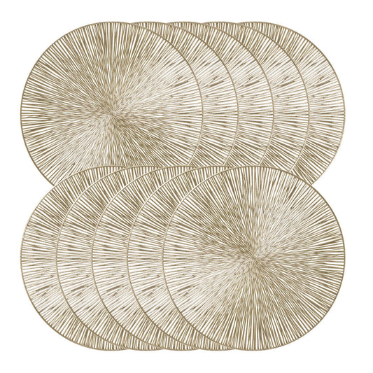10er SET ZELLER 27124 Platzset, Kunststoff, GOLD, ca. Ø 38 cm