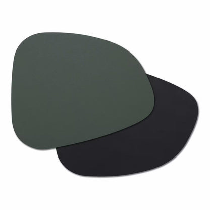 ZELLER 27150 Platzset 2 TONE, Kunstleder, schwarz/dunkelgrün, ca. 34 x 42 cm