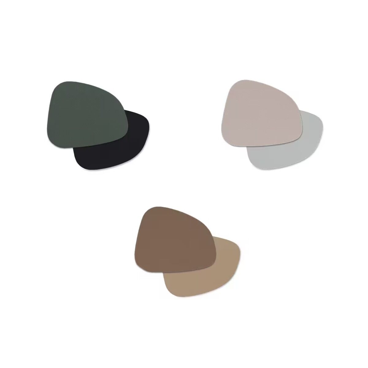 ZELLER 27155 Glasuntersetzer-Set 2 TONE 4-tlg., Kunstleder, beige/braun, ca. 10 x 12 cm