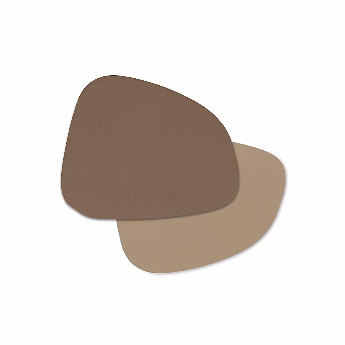 ZELLER 27155 Glasuntersetzer-Set 2 TONE 4-tlg., Kunstleder, beige/braun, ca. 10 x 12 cm