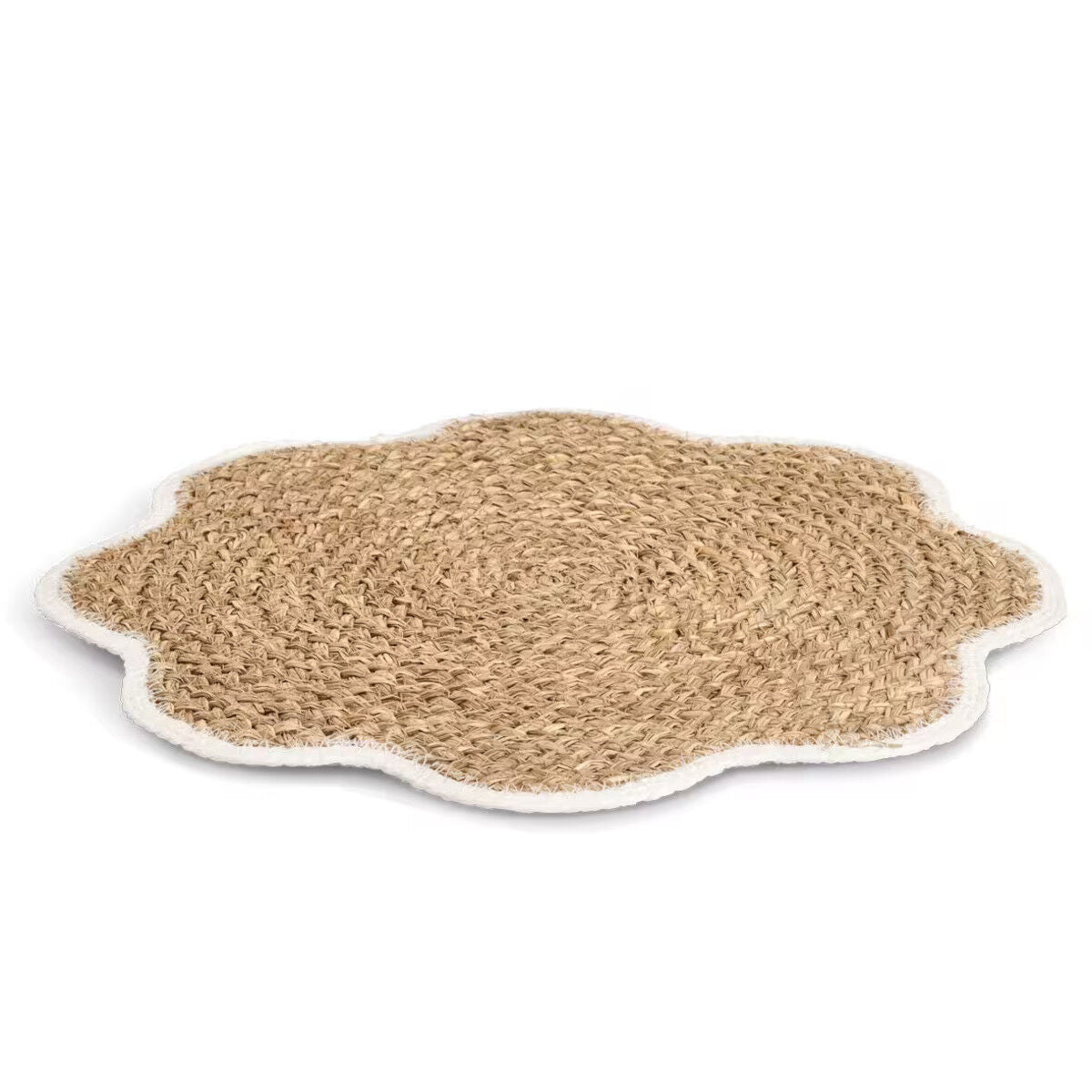 ZELLER 27158 Platzset aus Grasgeflecht, weiß, ca. Ø 38,5 cm