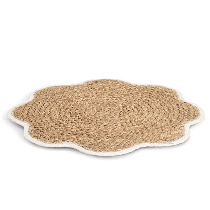 ZELLER 27158 Platzset aus Grasgeflecht, weiß, ca. Ø 38,5 cm