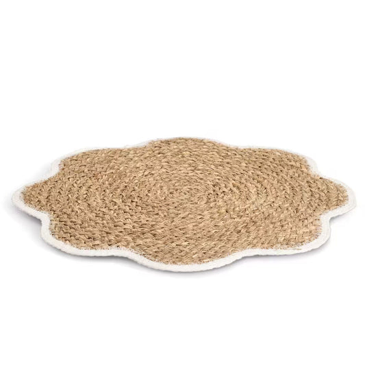 ZELLER 27158 Platzset aus Grasgeflecht, weiß, ca. Ø 38,5 cm