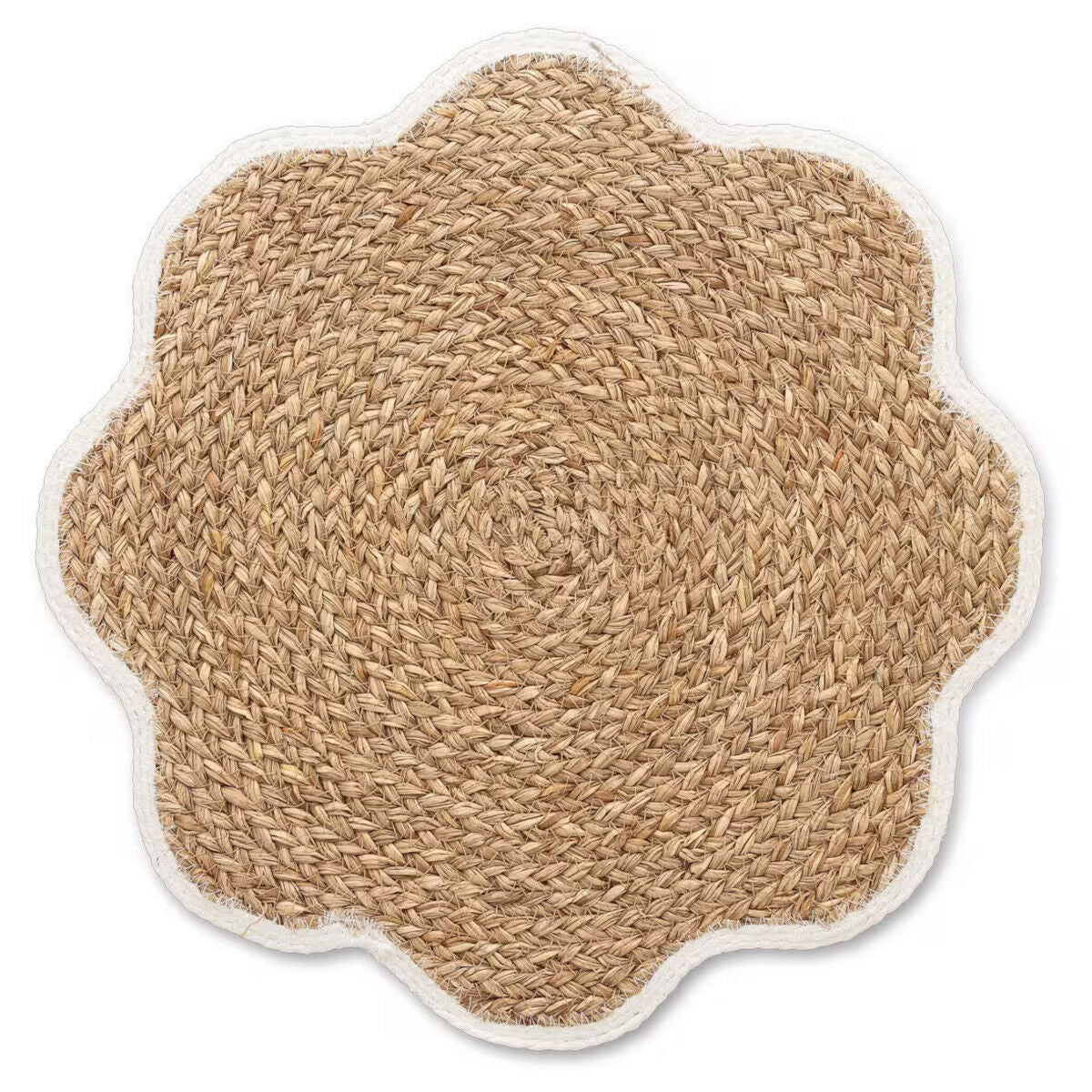 ZELLER 27158 Platzset aus Grasgeflecht, weiß, ca. Ø 38,5 cm