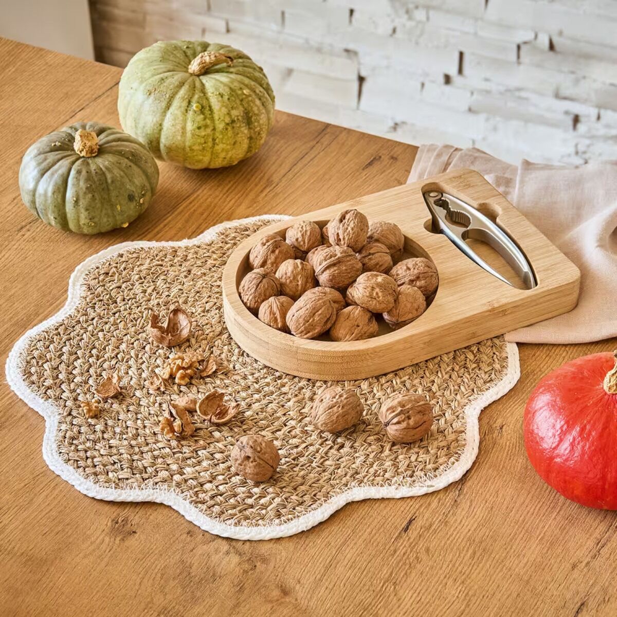 ZELLER 27158 Platzset aus Grasgeflecht, weiß, ca. Ø 38,5 cm