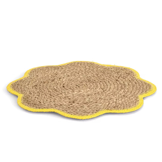 ZELLER 27160 Platzset aus Grasgeflecht, gelb, ca. Ø 38,5 cm