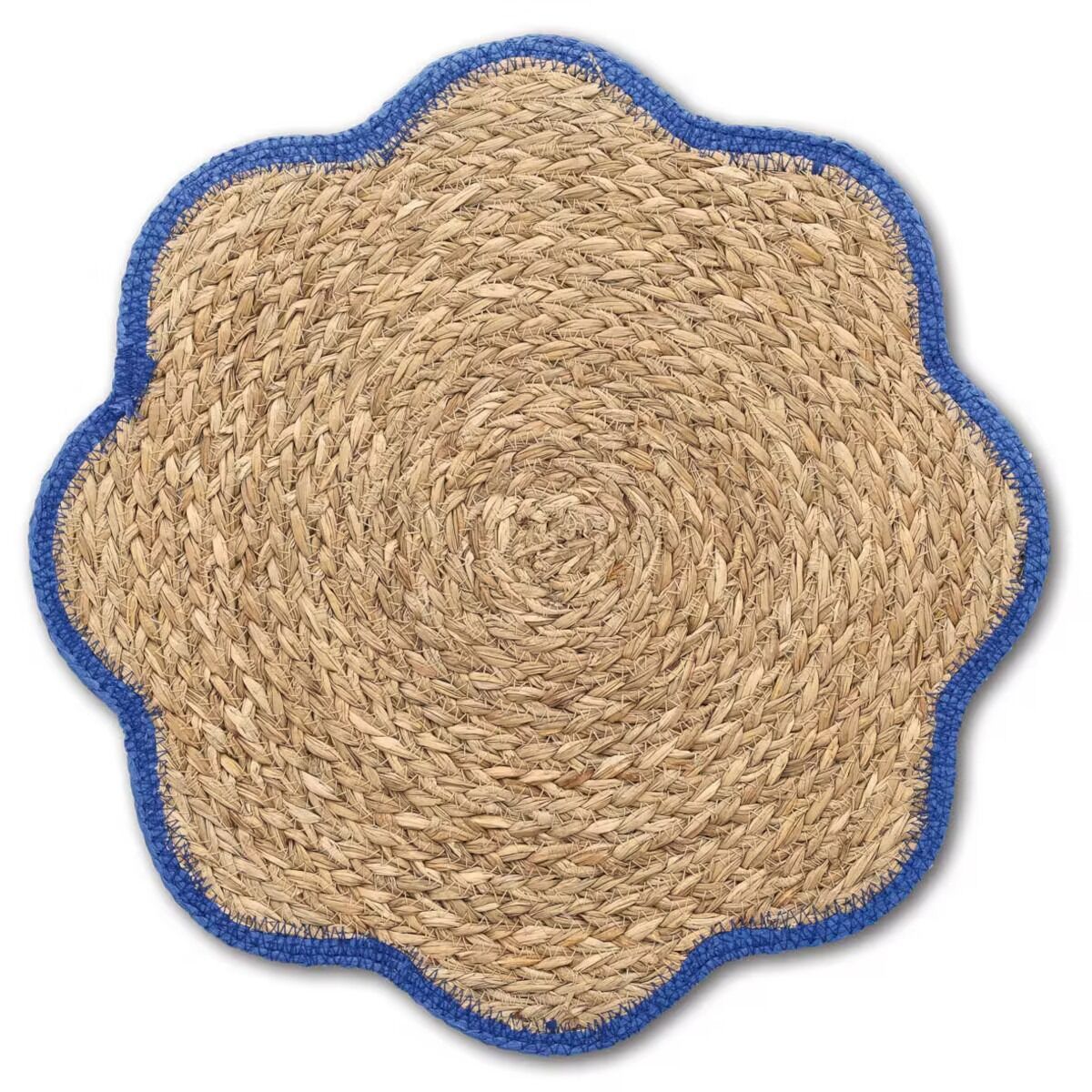 ZELLER 27161 Platzset aus Grasgeflecht, blau, ca. Ø 38,5 cm