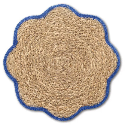ZELLER 27161 Platzset aus Grasgeflecht, blau, ca. Ø 38,5 cm