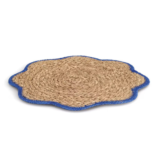 ZELLER 27161 Platzset aus Grasgeflecht, blau, ca. Ø 38,5 cm