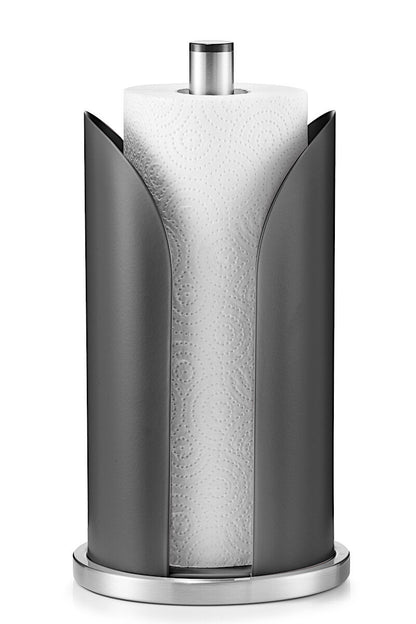 ZELLER Küchenrollenhalter 27217 Edelstahl/Metall, matt schwarz, Ø 15 x 30,5 cm