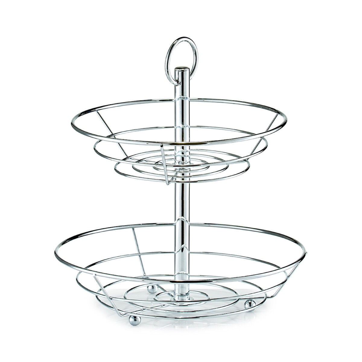 ZELLER Obst-Etagere 27302 Metall, verchromt, ca. Ø 26 x 29 cm