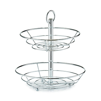 ZELLER Obst-Etagere 27302 Metall, verchromt, ca. Ø 26 x 29 cm