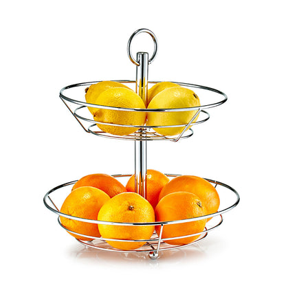 ZELLER Obst-Etagere 27302 Metall, verchromt, ca. Ø 26 x 29 cm