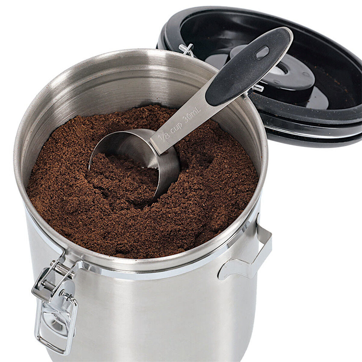 ZELLER 27367 Kaffeedose mit Löffel 1700 ml, Edelstahl/Kunststoff, Ø 12 x 19 cm