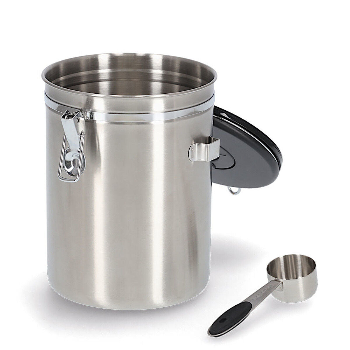ZELLER 27368 Kaffeedose mit Löffel 2700 ml, Edelstahl/Kunststoff, Ø 14 x 21,5 cm