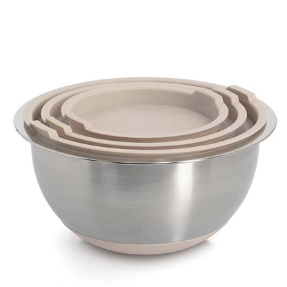ZELLER 27369 Schüssel-Set 3-tlg. Edelstahl mit Deckeln aus Kunststoff