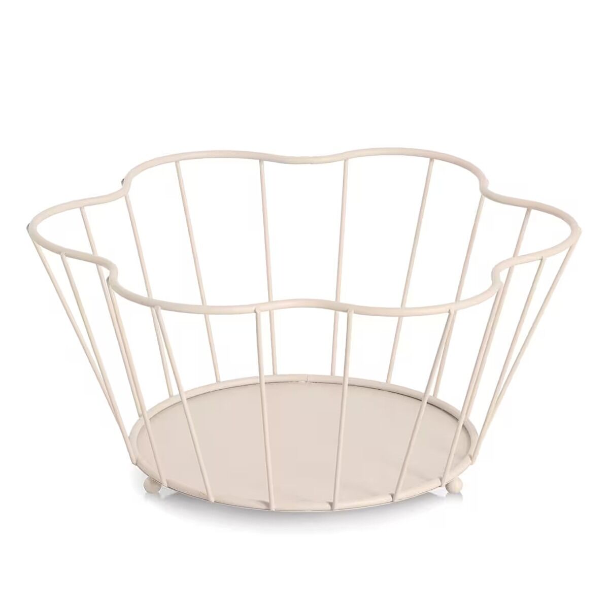 ZELLER 27376 Obstkorb aus Metall, beige ca. 30 x 27 x 14 cm