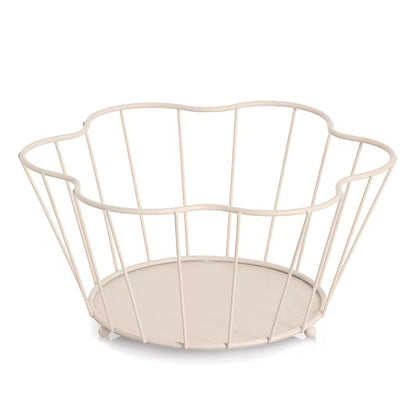 ZELLER 27376 Obstkorb aus Metall, beige ca. 30 x 27 x 14 cm