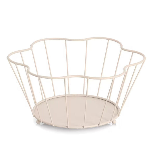 ZELLER 27376 Obstkorb aus Metall, beige ca. 30 x 27 x 14 cm