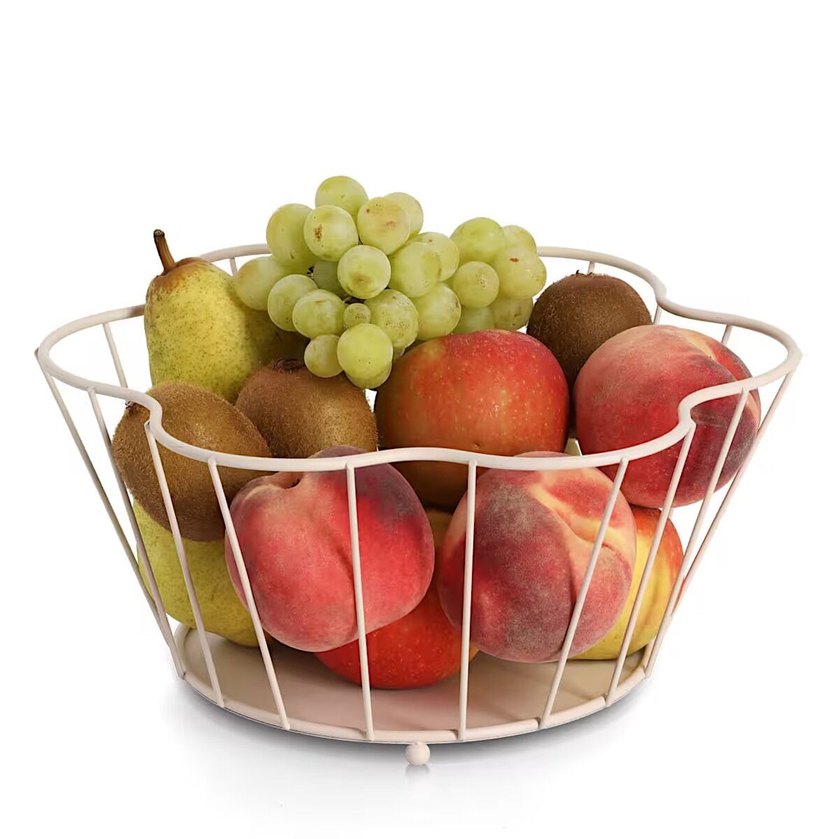 ZELLER 27376 Obstkorb aus Metall, beige ca. 30 x 27 x 14 cm