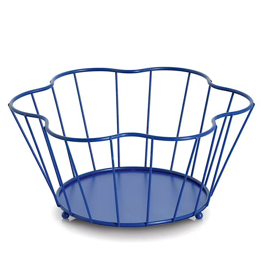 ZELLER 27378 Obstkorb aus Metall, blau ca. 30 x 27 x 14 cm