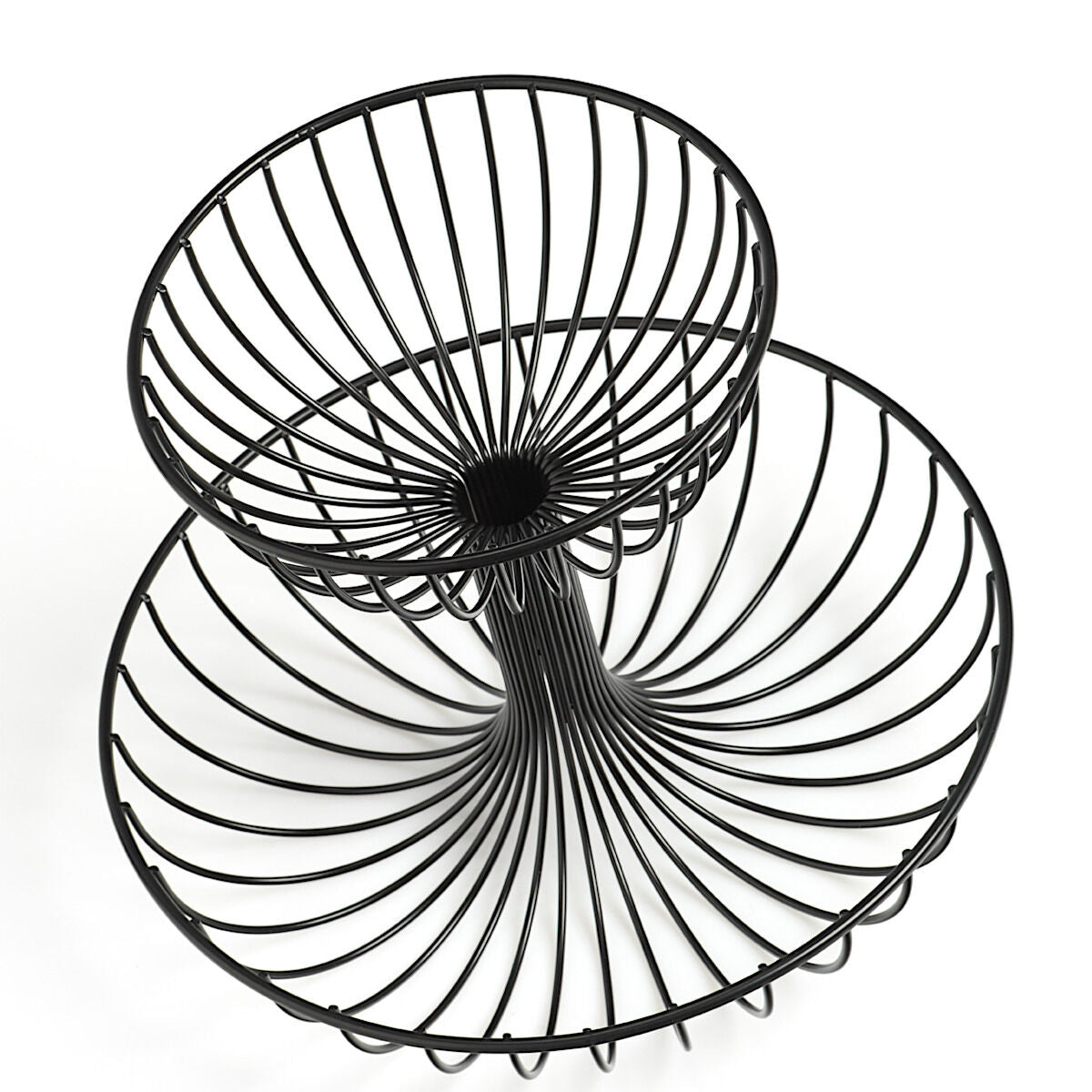 ZELLER Obst-Etagere 27415 mit zwei Ebenen, Metall, schwarz, ca. Ø 32 x 25,8 cm