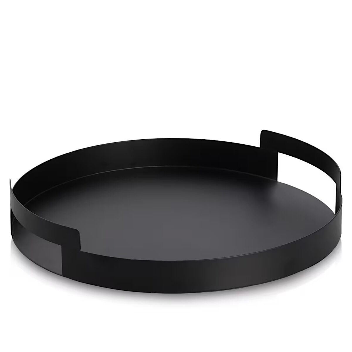 ZELLER 27460 Serviertablett aus Metall, schwarz ca. Ø 33 x 5,5 cm
