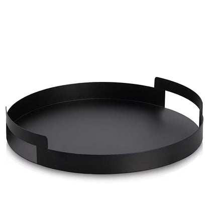 ZELLER 27460 Serviertablett aus Metall, schwarz ca. Ø 33 x 5,5 cm