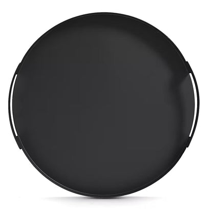 ZELLER 27460 Serviertablett aus Metall, schwarz ca. Ø 33 x 5,5 cm