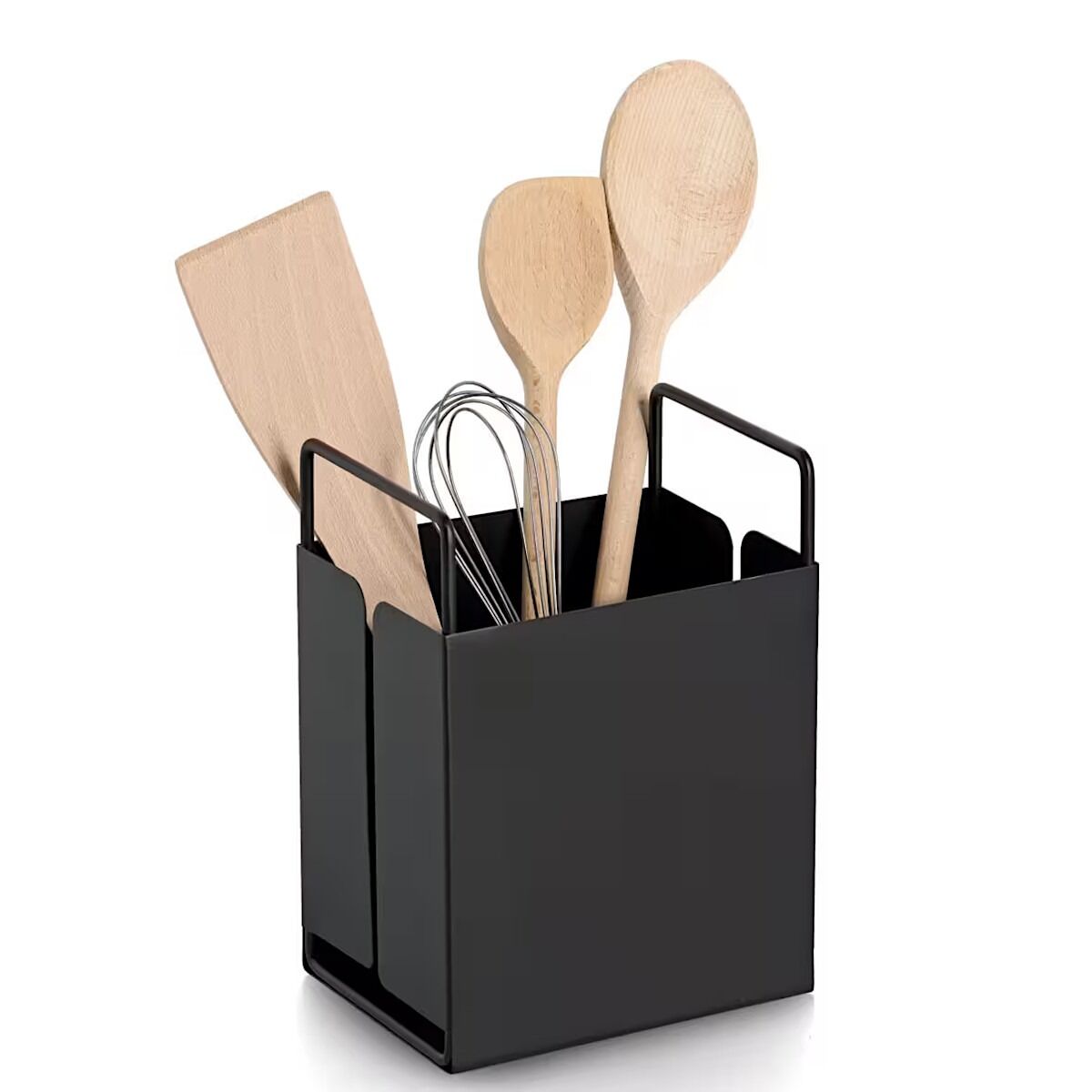 ZELLER 27462 Utensilienhalter aus Metall, schwarz ca. 14 x 10,5 x 19 cm