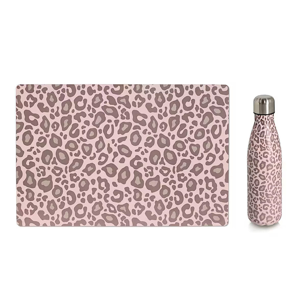 ZELLER 27467 Trinkflasche 500 ml LEO aus Edelstahl, rosé/beige, ca. Ø 7 x 26 cm