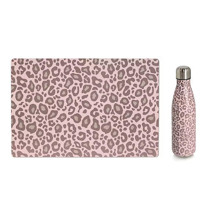ZELLER 27467 Trinkflasche 500 ml LEO aus Edelstahl, rosé/beige, ca. Ø 7 x 26 cm