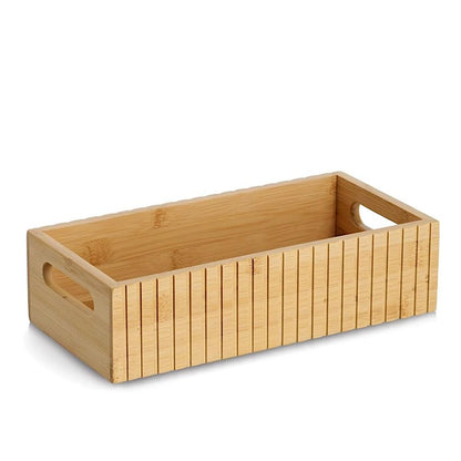 ZELLER 25679 Aufbewahrungsbox mit Grifflöchern, Bambus ca. 30 x 15 x 8 cm