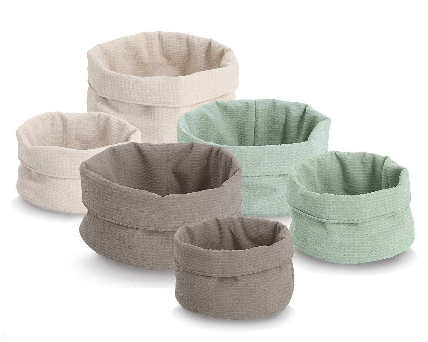 ZELLER Aufbewahrungskorb Waffelpiqué, Polyester / Korb